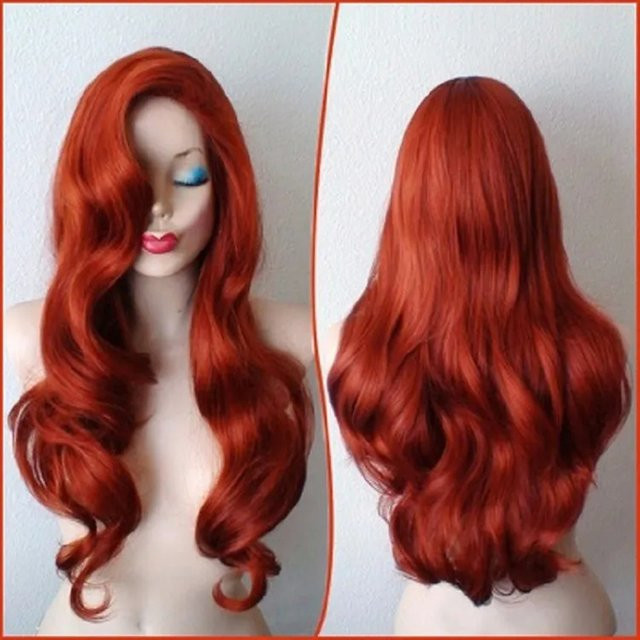 QQXCAIW Ariel Prinzessin Meerjungfrau Cosplay Kostüm Perücke, rot - Bild 1