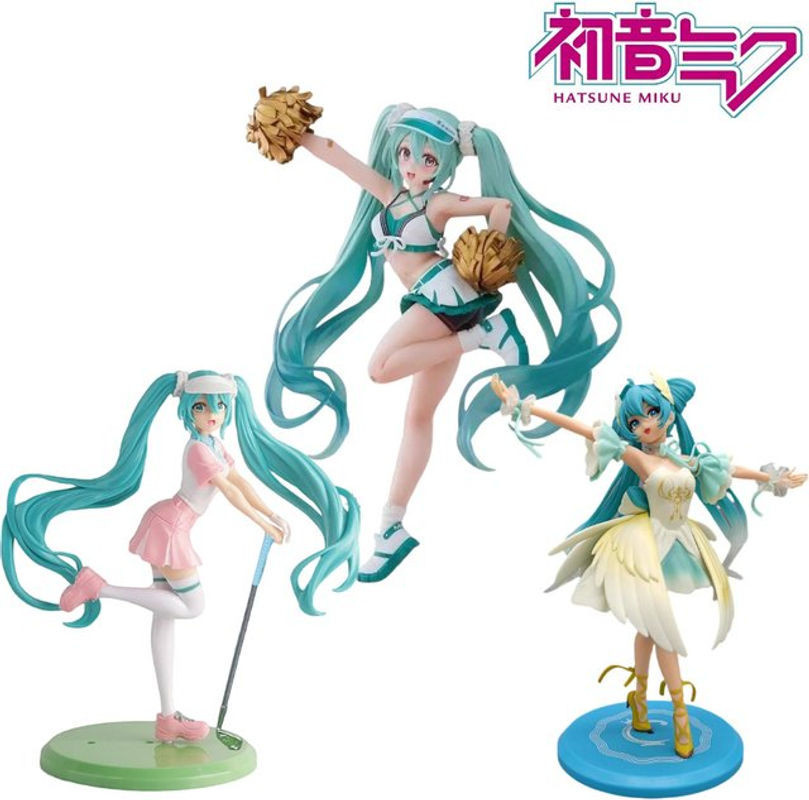 Hatsune Miku Anime Figur Cheerleader von Bandai, mehrfarbiges PVC Sammelmodell, Höhe: 18 cm - Bild 1