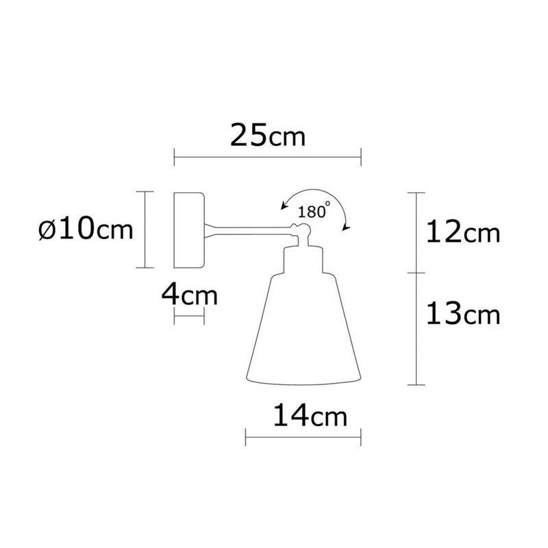 Opviq Wandleuchte Manavgat in Schwarz und Eiche aus Metall und Holz mit E27 Fassung, B/H/T: 14 x 25 x 14 cm - Bild 2