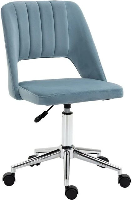 Vinsetto Bürostuhl Blau, 360° Drehbar, Stoff, B/T/H: 49 x 60 x 79-91 cm - Bild 1