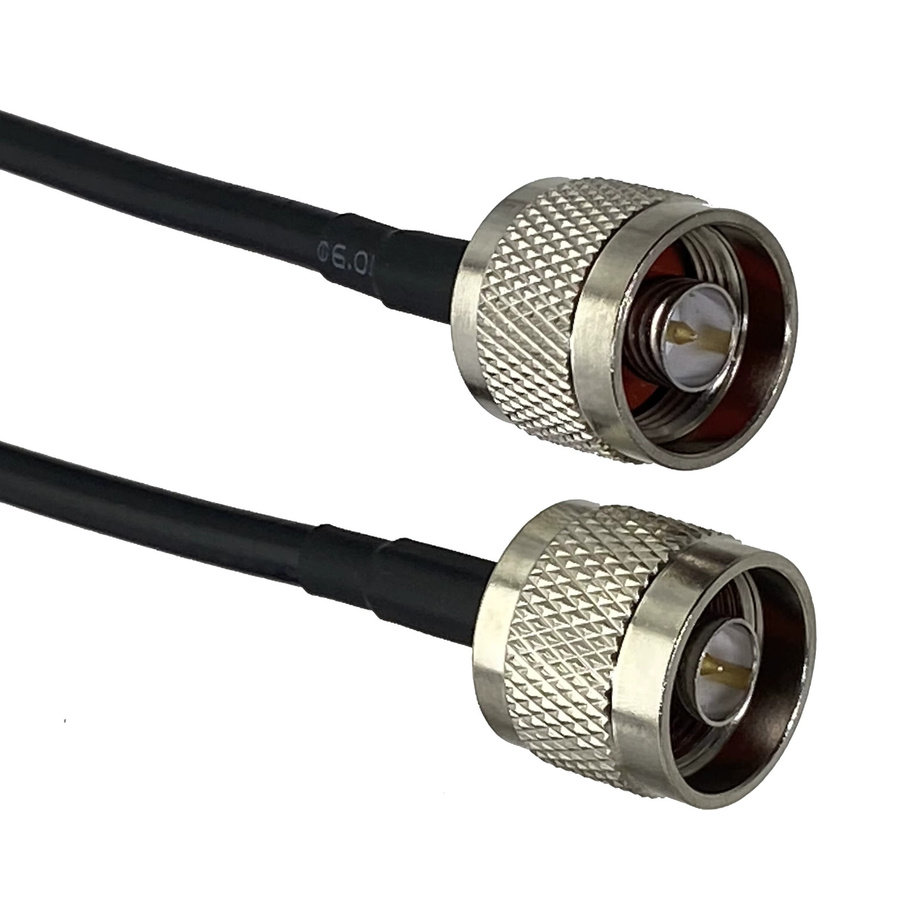 RG58 RF Pigtail Koaxialkabel mit N-Stecker auf N-Stecker, gerade Kabelbrücke, Schwarz, Länge: 30 m - Bild 2