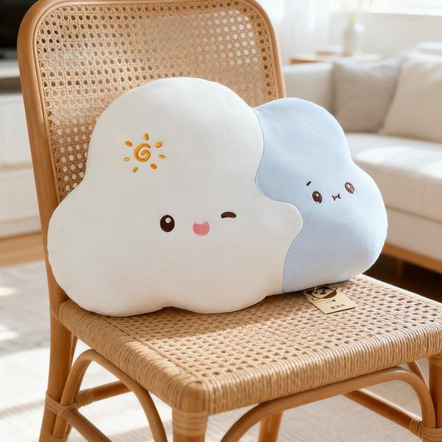 Yiran Health & Beauty Dekoratives Kissen Wolke Regenbogen, Plüsch, 50cm - Bild 1