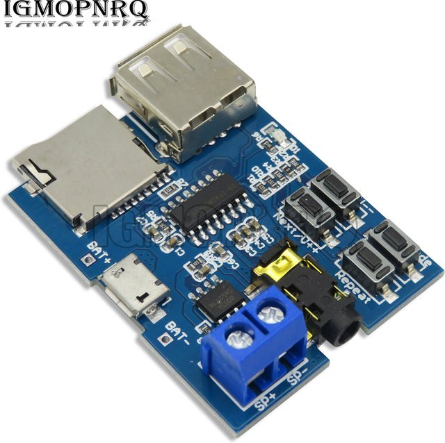TF Karte U Disk MP3 Decoder Board Modul als Audio Player und Verstärker Dekodierung Modul in Blau - Bild 1