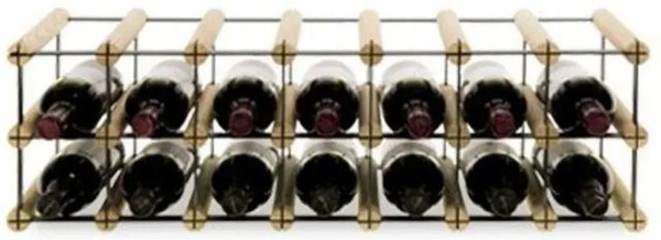 PROREGAL Modulares Weinregal Vinotega Mod Metal aus massivem Kiefernholz in Natur, H x B x T: 22,5 x 72,5 x 24,5 cm
