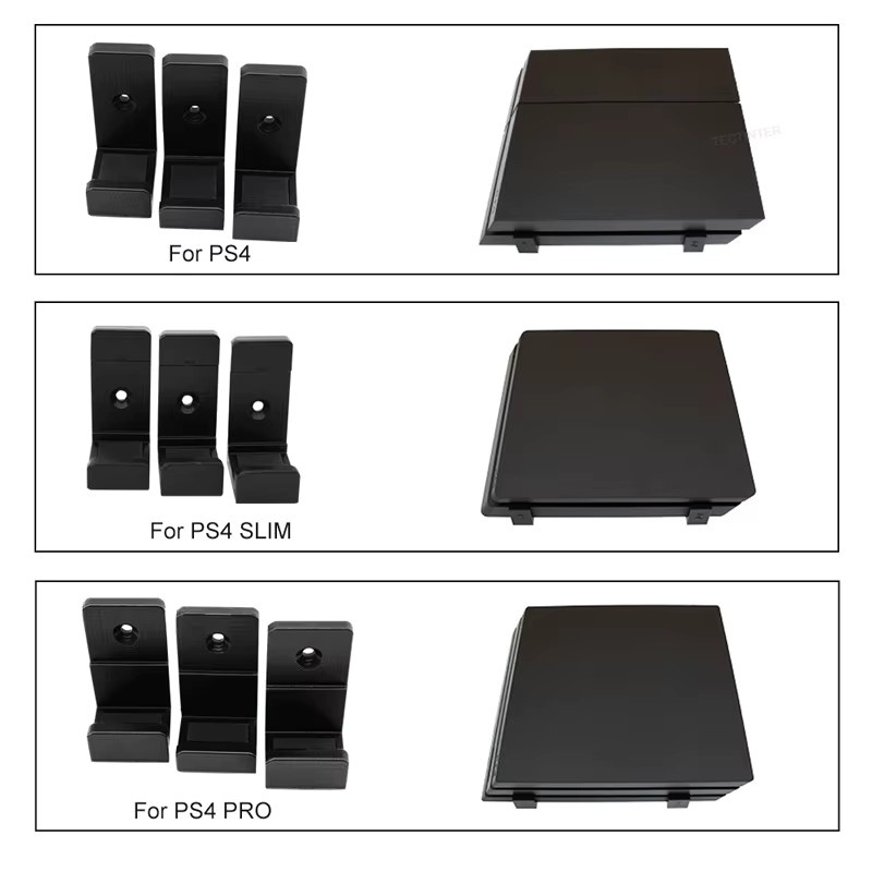 3er Set Wandhalterung für PlayStation 4 und PS4 Pro von TECTINTER in Schwarz - Bild 4