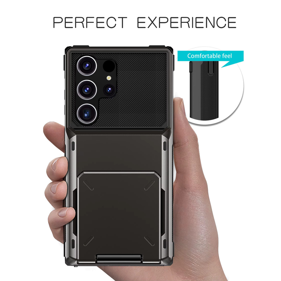 Stoßfeste Brieftaschen-Handyhülle mit Kartenfächern für Samsung Galaxy S26 S25 S24 S23 S22 S21 S20 S10 Note 20 10 FE Ultra Edge Plus in Schwarz - Bild 3