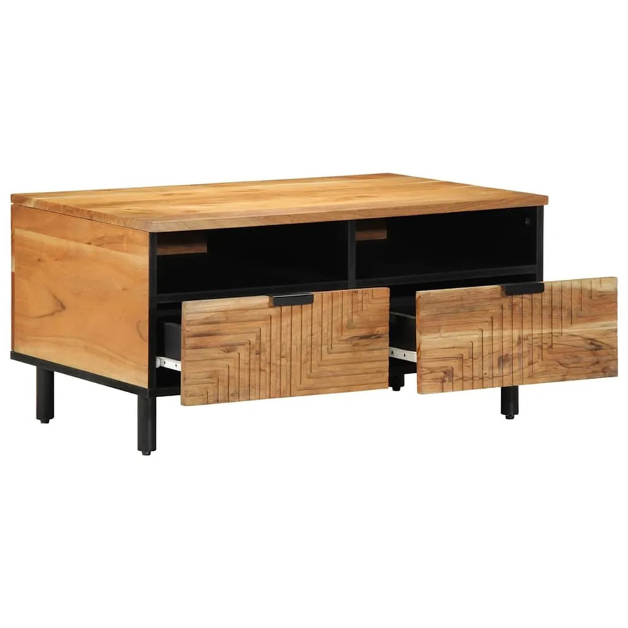vidaXL Couchtisch aus Akazienmassivholz in Braun, rechteckig, B/T/H: 80 x 54 x 40 cm - Bild 2