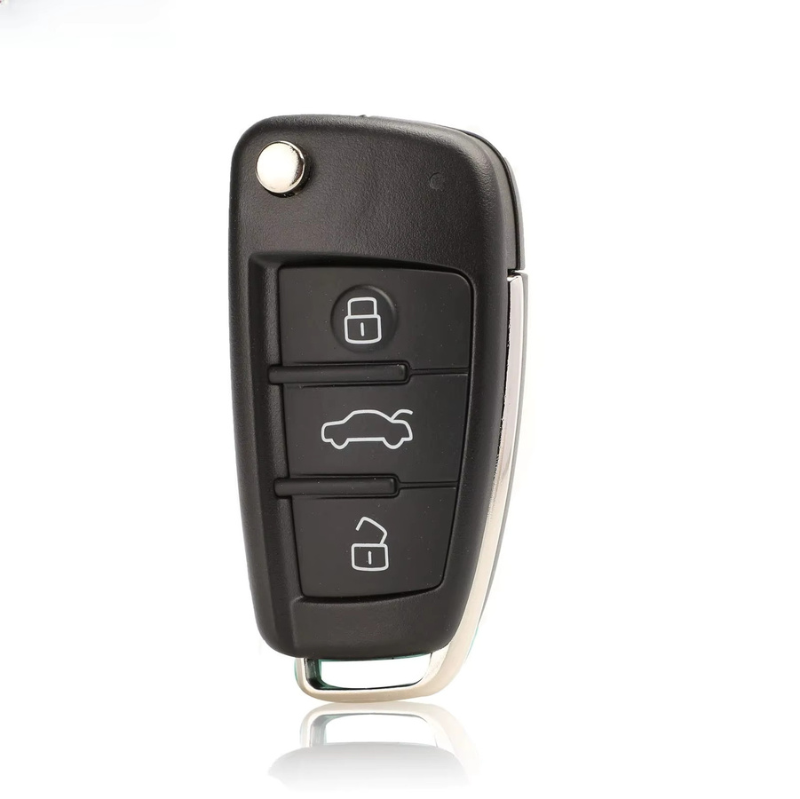 Jingyuqin Faltfernbedienung Flip Car Key Case Shell Fob Ersatz für Audi A2 A3 A4 A6 A6L A8 Q7 TT in Schwarz - Bild 3