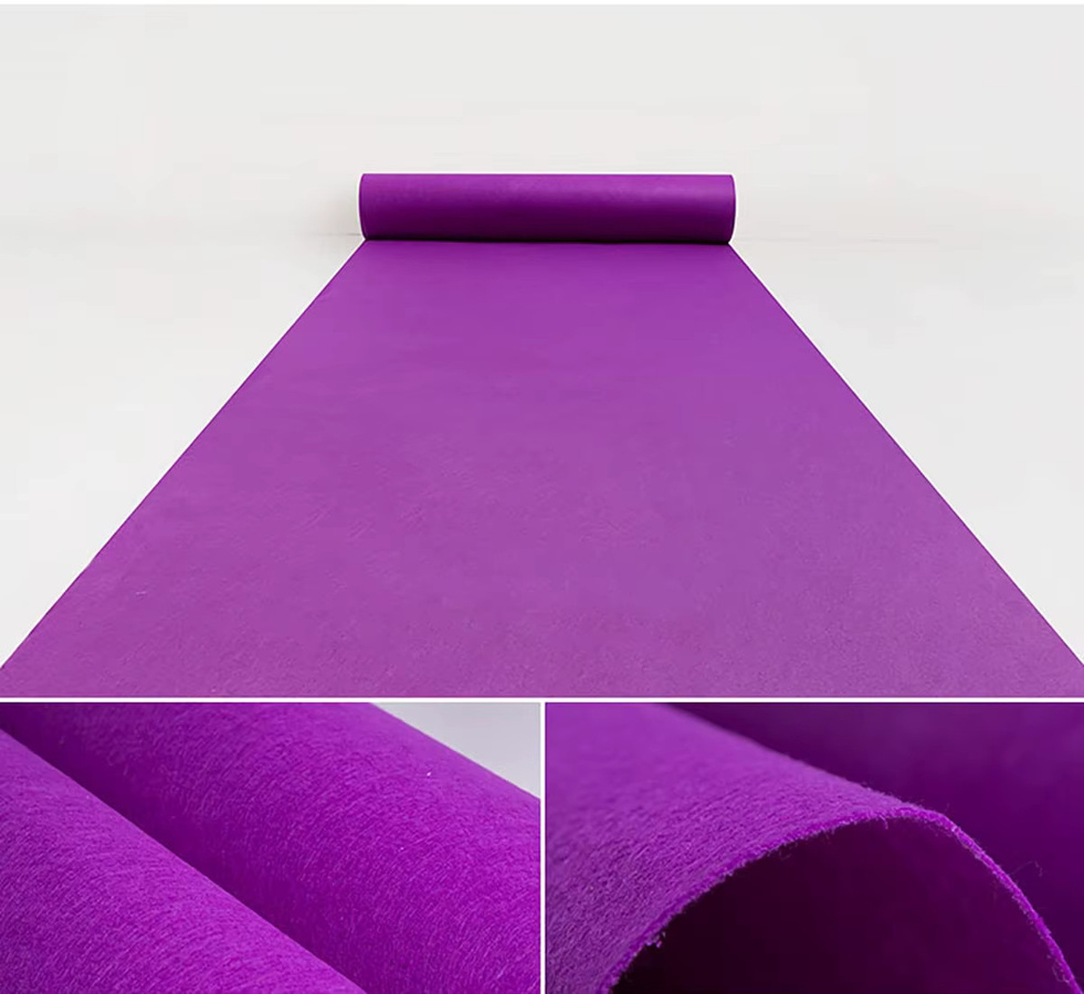 Anti-Rutsch-Teppich aus lila Vliesstoff für Hochzeiten, Bühnen und Events - Bild 4