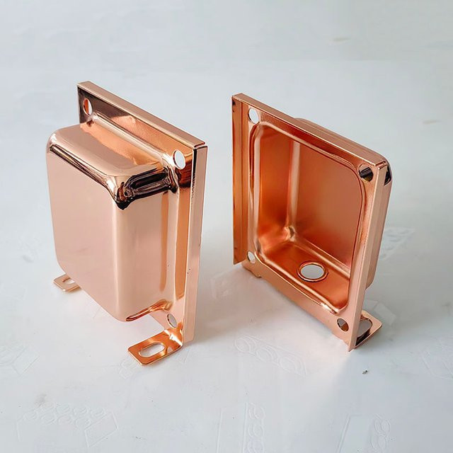 2er-Set Metall-Schutzhüllen für Transformator und Induktor, vertikale Ende-Glocken-Wanten aus Eisen, Farbe: Gold - Bild 1