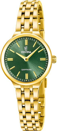 Festina Damenuhr Mademoiselle, Quarz, Edelstahl, Grün, 26 mm, 5 ATM