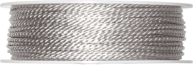 Halbach Kordel aus Acetat in Silbergrau, 2 mm Durchmesser, 10 m Länge - Bild 1