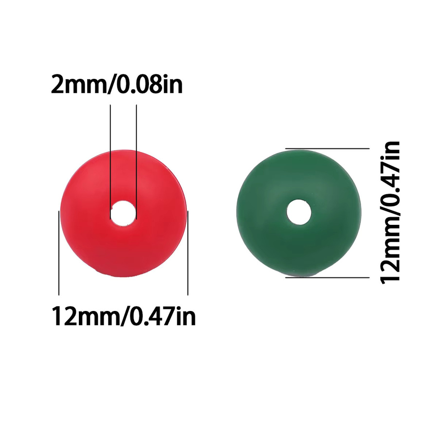 JHNBY Perlen, Silikon-Abacus-Perlen, 12 mm, verschiedene Farben - Bild 2