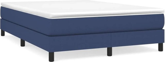 vidaXL Boxspringbett Blau mit Stoffbezug B/T/H: 140 x 190 x 25 cm - Bild 1