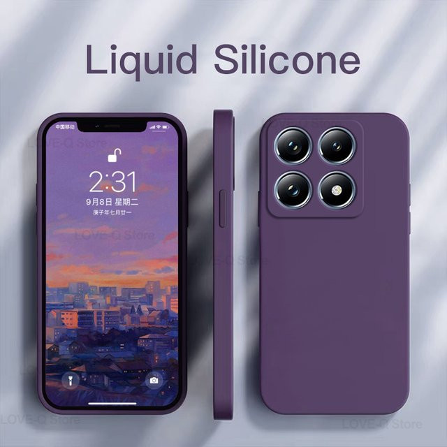 Luxus Silikon Schutzhülle für Xiaomi Mi 14T und Mi 14T Pro, Stoßfeste TPU Handyhülle in Pink - Bild 1