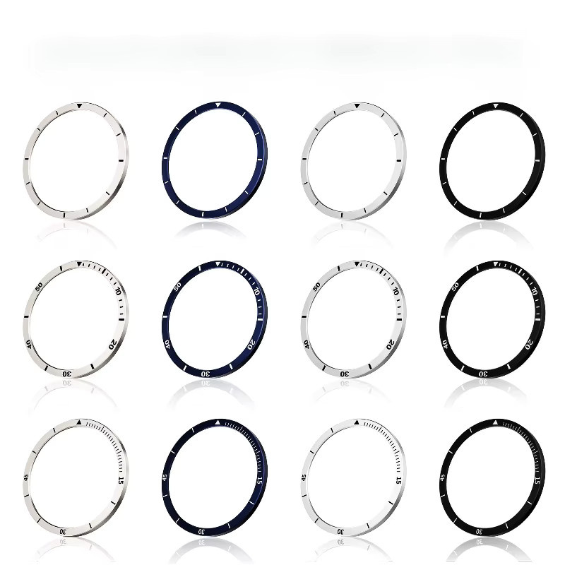 Mptionx Lünettenring für Samsung Galaxy Watch 8, Metall, Silber, Schwarz - Bild 2