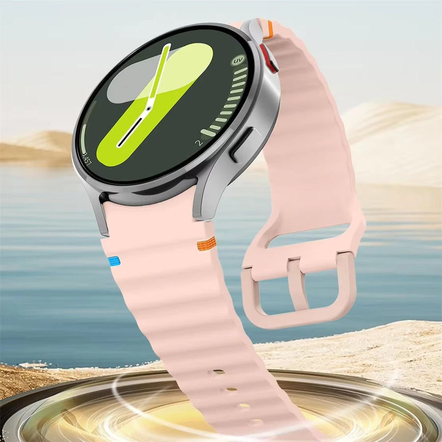 Samsung Uhrenarmband Silikon, Weiß, Galaxy Watch 7/FE/5 pro/6/4 Classic - Bild 6