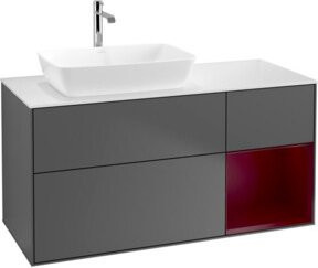 V&B Waschtischunterschrank Finion mit Wandbeleuchtung, Anthrazit lackiert, Breite: 120 cm, Tiefe: 50,1 cm, Höhe: 50,1 cm - Bild 1