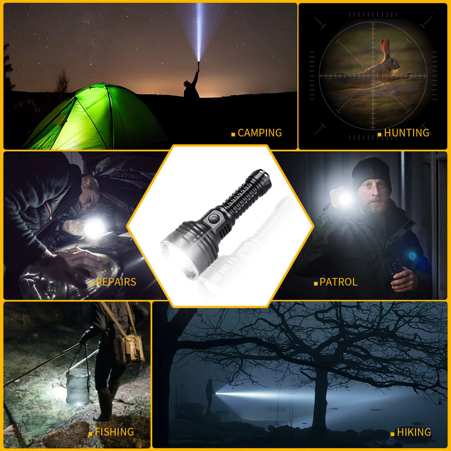 Wurkkos TS30S PRO Taktische LED Taschenlampe mit 6000 Lumen, SBT90.2 LED, 5700K Cool White, Typ-C wiederaufladbar, Schwarz - Bild 3