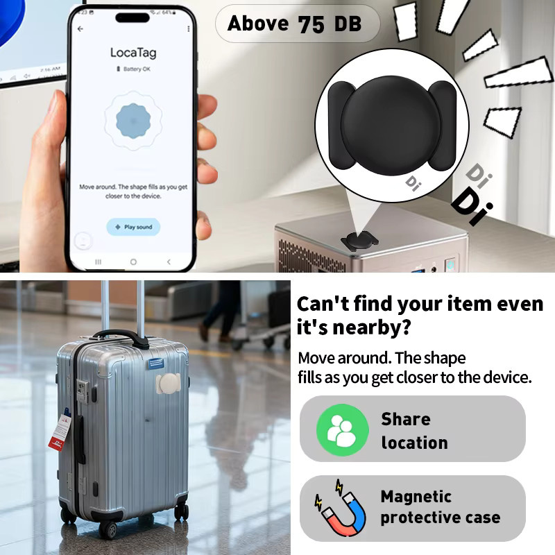 Google Smart Tag Findergerät für Android und Google Find My Device App, 1/4er-Pack, Schwarz - Bild 5