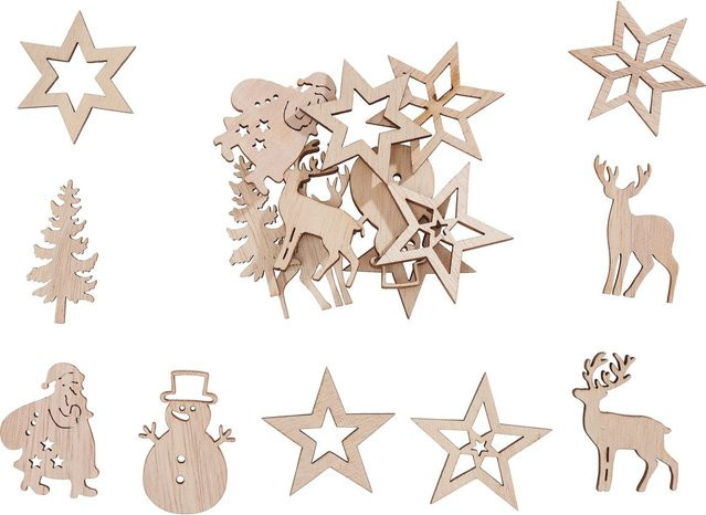 VBS Streuteile Wintermotive Rune in Beige aus Sperrholz - Bild 1