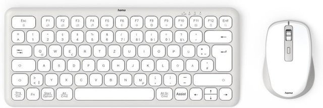 Hama WKM-500 Bluetooth Tastatur und Maus Set, kabellos, QWERTZ DE, Weiß - Bild 1