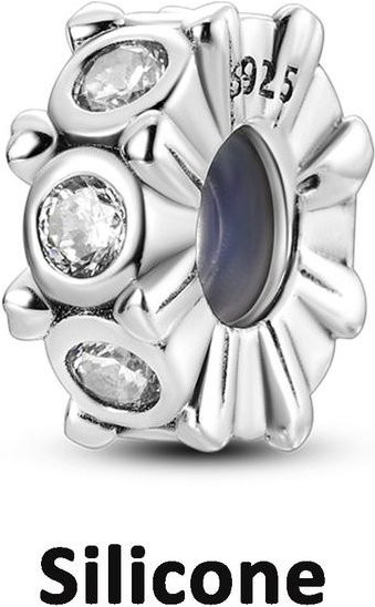 Lily there Spacer Stopper Clip Charms, 925 Silber, Weiß, Damen - Bild 1
