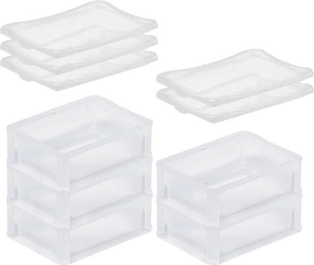 PROREGAL SuperSparSet 5 x Transparente Eurobehälter BasicLine mit geschlossenem Griff und Klickdeckel, H: 7 cm, B: 15 cm, T: 20 cm - Bild 1
