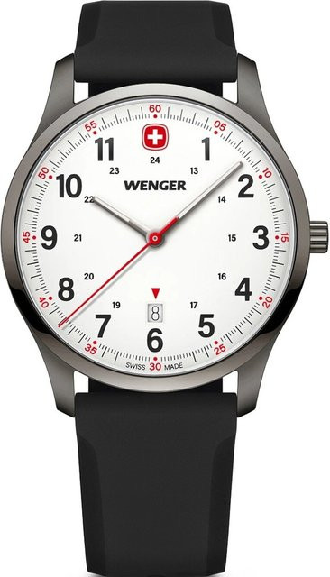 Wenger Herrenuhr City Sport, Quarz, Edelstahl, 42 mm, Silikon, Weiß - Bild 1