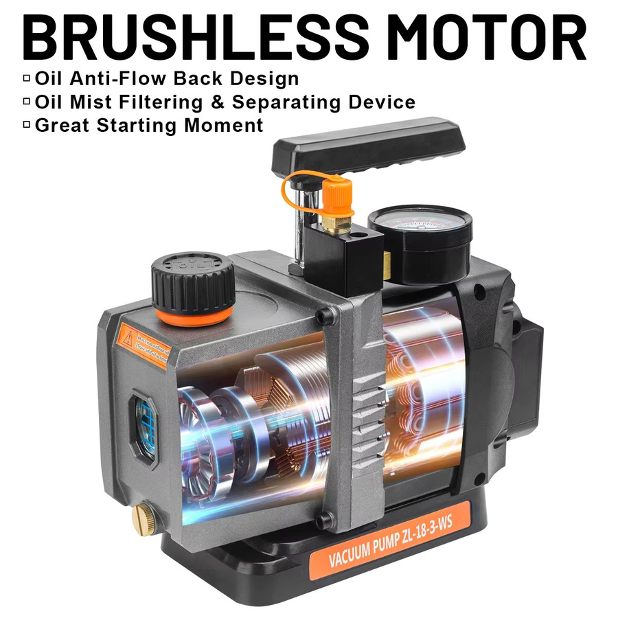 Makita Bürstenlose Kältemittel-Vakuumpumpe für Klimaanlagen mit 1/2 PS, 8400 U/min und 7 CFM, kompatibel mit Makita 18 V Akku - Bild 4