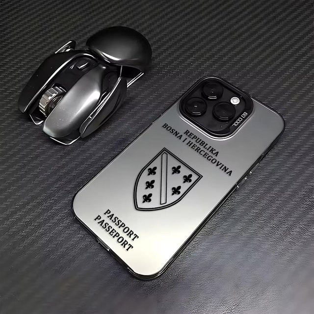 Handyhülle mit Bosnien und Herzegowina Reisepass Design für iPhone 16 15 14 13 12 11 Pro Max Plus Mini X XS XR SE in Silber - Bild 1