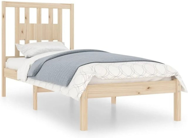 vidaXL Massivholzbett aus Kiefernholz in Braun, Single 3FT, B/T/H: 90 x 190 cm - Bild 1