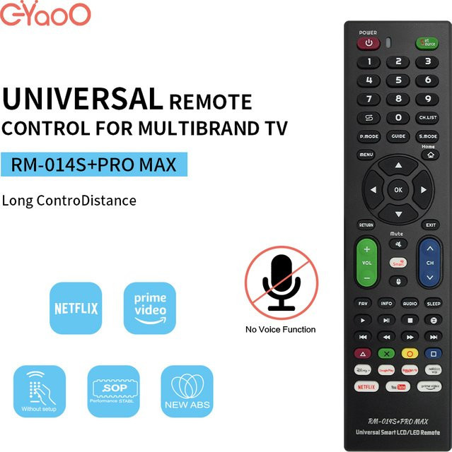 Universelle TV-Fernbedienung RM-014S+ von EYAOO in Schwarz - Bild 1