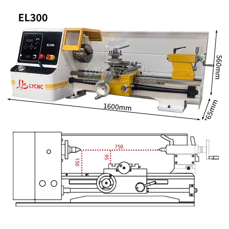 Automatische CNC-Programmierdrehmaschine LY Präzisionsmetalldrehmaschine zum Gravieren, Schneiden und Fräsen mit Sockel, Farbe: Weiß - Bild 2