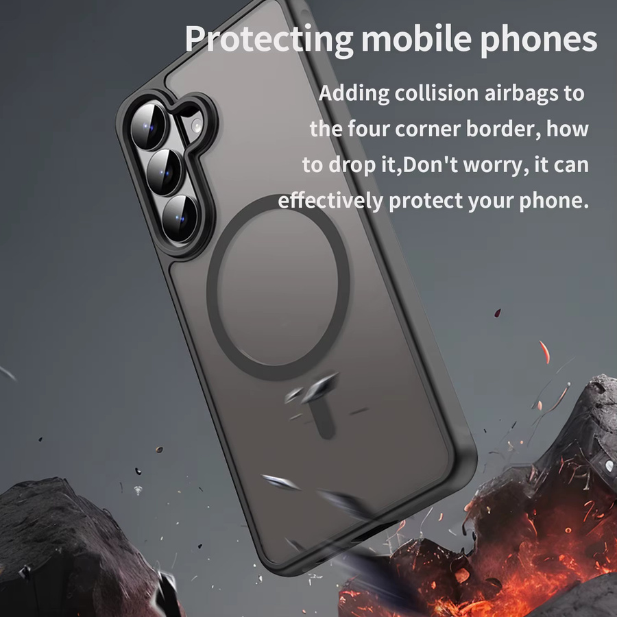 Magnetische Luxus-Rüstung stoßfeste Hülle für Samsung Galaxy S26 S26+ Ultra Edge S25 Plus S24 S24FE S24 Ultra mit MagSafe in Transparent und Pink - Bild 4