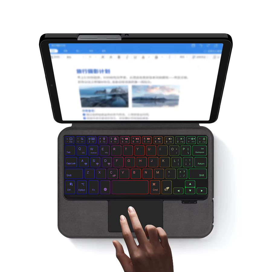 Touchpad-Tastatur Hülle für Samsung Galaxy Tab A9 8,7 Zoll SM-X130 X133 X135 und Tab A11 in Schwarz - Bild 3