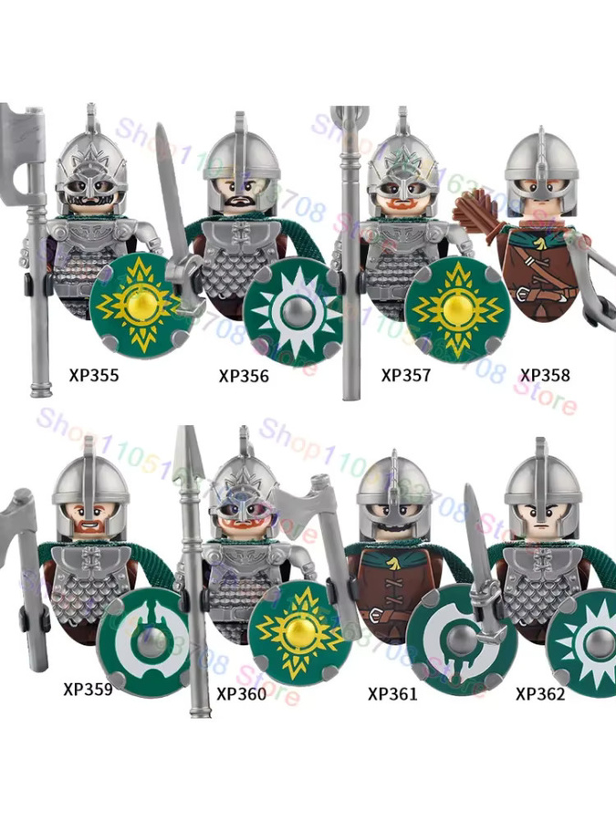DR.TONG Fantasy Ritter und Zwerg Krieger Figuren Set mit Rüstung und Schild, Mehrfarbig, Bausteine Spielzeug - Bild 3