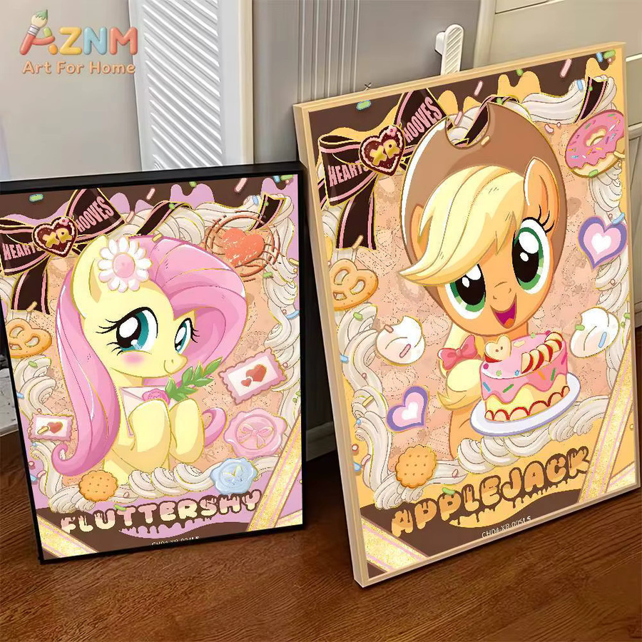 AZNM My Little Pony Charaktere Leinwandgemälde als Wandkunst für Kinder in Mehrfarbig - Bild 3