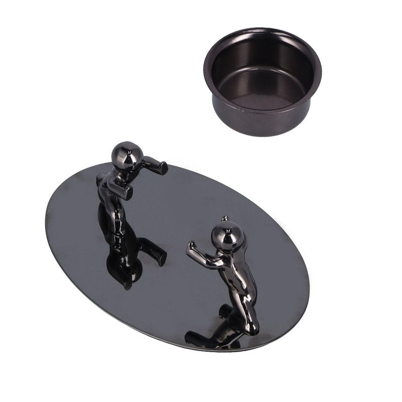 OutsideWorld Teelicht-Becher aus Metall in Silber oder Schwarz als minimalistische Dekoration - Bild 3
