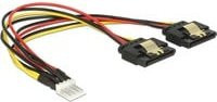 Delock SATA Y-Kabel mit 2x 15-Pin Buchse in Schwarz, Rot und Multicolour - Bild 1