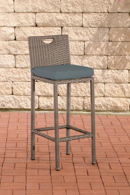 TPFGarden Barhocker Marlies modern in Grau aus Rattan und Kunststoff, Höhe: 107 cm, Breite: 44 cm, Tiefe: 40 cm - Bild 1