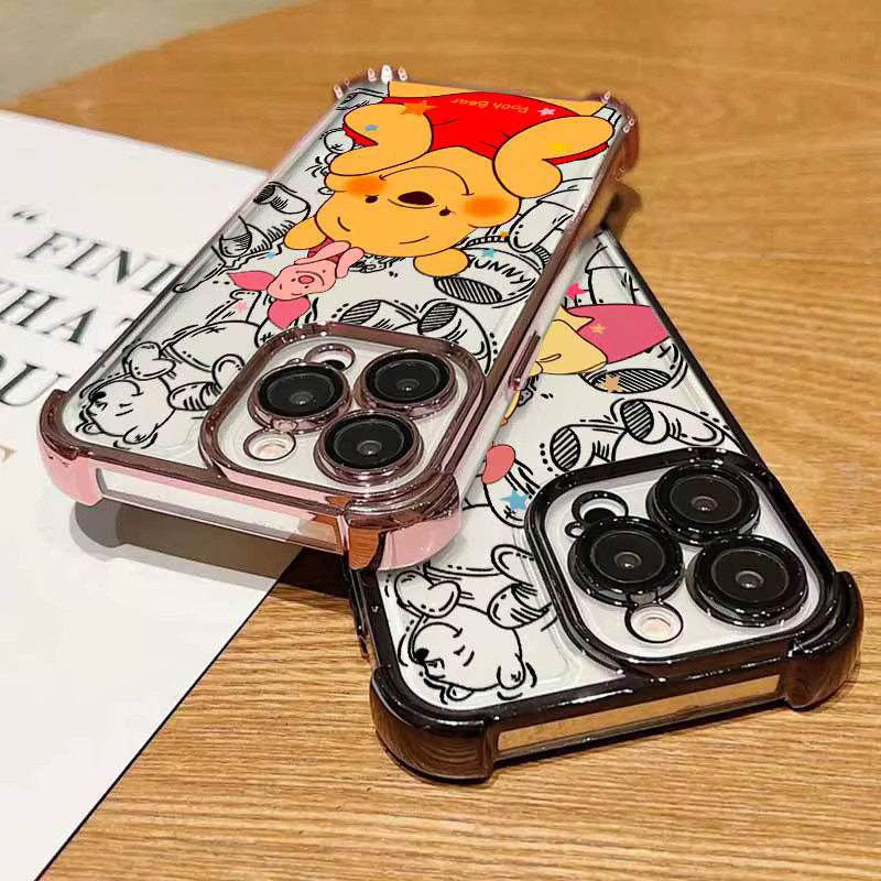 Niedrige Silikon-Handyhülle mit P-Pooh Bär und Ferkel Motiv für Apple iPhone, mehrfarbig - Bild 1