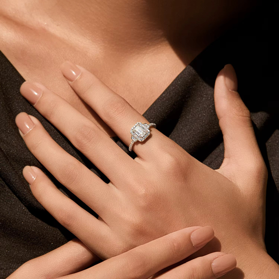 MODIAN Ring, 925 Silber, Moissanit, Zirkonia, Damen - Bild 2