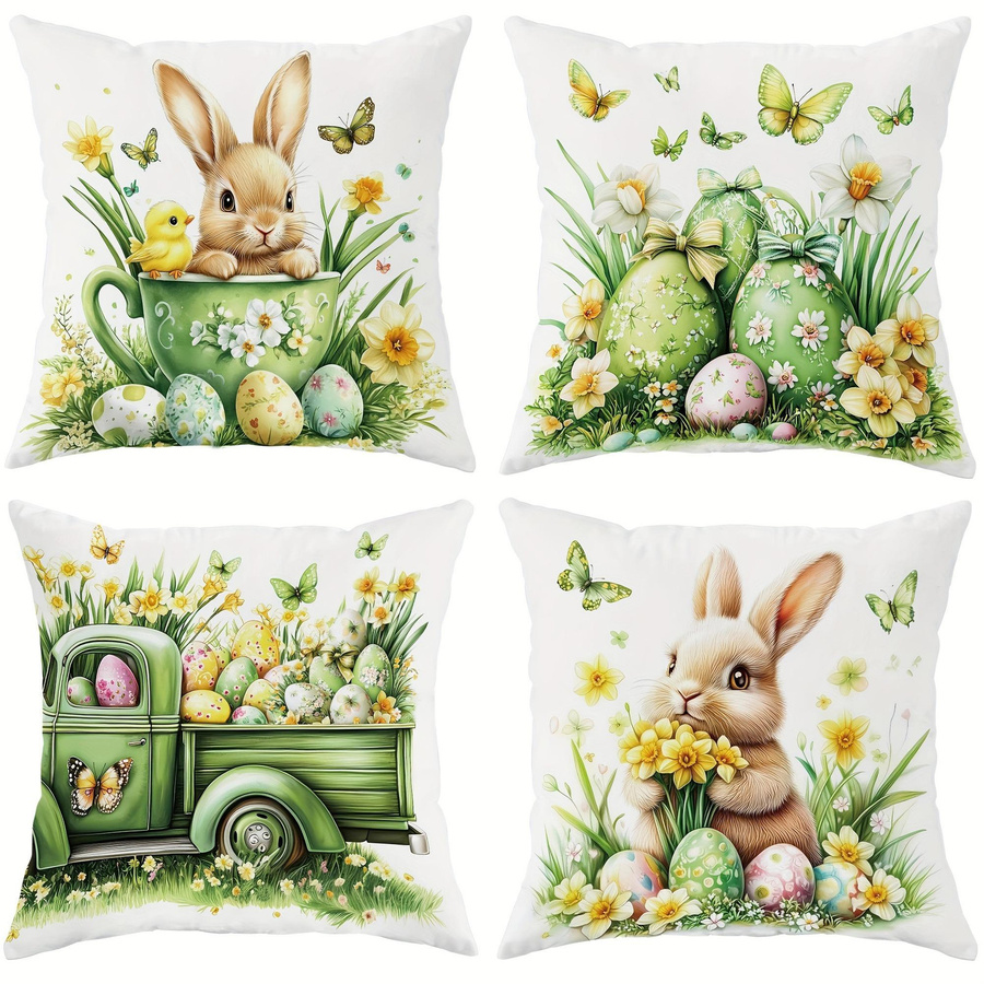 Oster-Muster Kissenbezug aus Polyester mit Reißverschluss in Multicolor, B/B/H: 18 x 18 x 18 cm - Bild 4