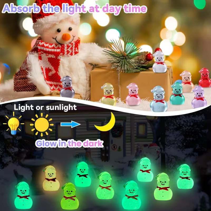 XMSJ Schneemann-Figuren, leuchtende Mini-Weihnachts-Figuren, 10–50 Stück - Bild 2