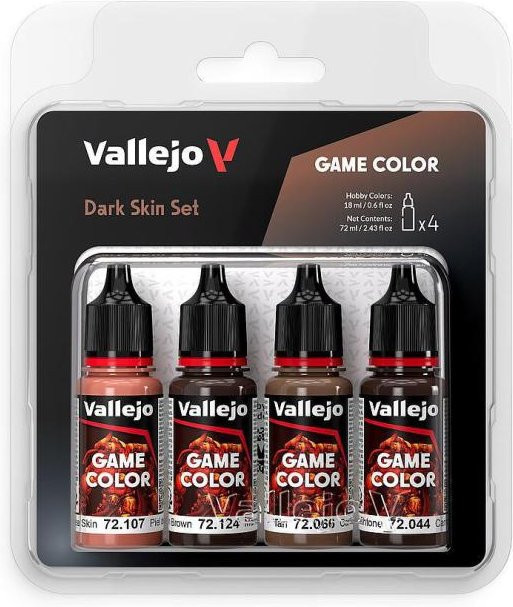 Vallejo Farb-Set, dunkle Haut, Nachfüllpack, 4 x 18 ml - Bild 1