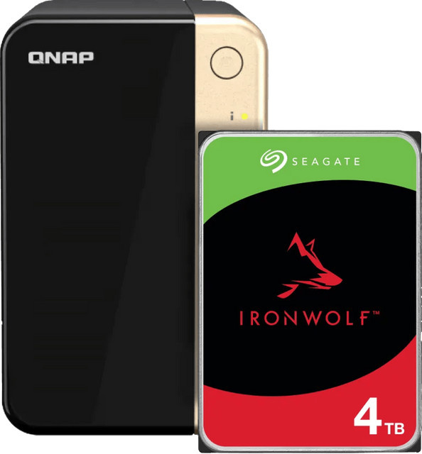 QNAP TS-264-8G NAS-System in Schwarz mit 4 TB Seagate Ironwolf Festplatte - Bild 1