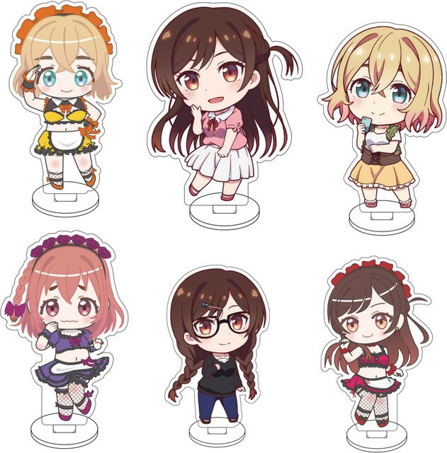 Bandai Rent-A-Girlfriend Ichinose Chizuru Nanami Mami Sarashina Ruka Acryl-Figur-Ständer, 10cm - Bild 1