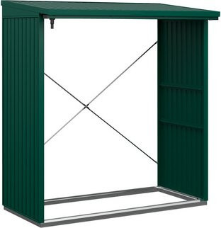 Ecostar Kaminholzregal Trend-V aus Metall in Moosgrün, B/H/T: 181,4 x 198 x 102,5 cm - Bild 2