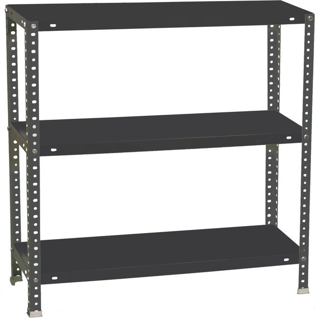 PROREGAL Schraubregal Panda Mini in Anthrazit, H x B x T: 90 x 90 x 50 cm, Metallregal mit verstellbaren Fachböden für Keller, Archive und Abstellräume - Bild 1